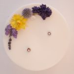 bougie blanche fleurs séchées provence